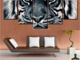 Zebra Print Wall Murals 5 Piece Home Decor Canvas Print Painting Wild Animal Wall Art Tiger