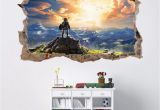 Zelda Wall Mural 6 99 Gbp Link Legend Zelda 3d Smashed Wall Sticker Decal Home